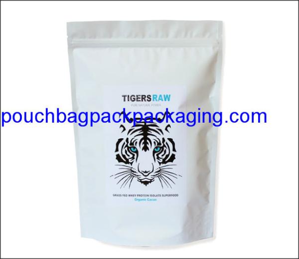 Buy cheap White printing stand up pouch, doypack with zip lock, stand up mylar bag for packaging from wholesalers