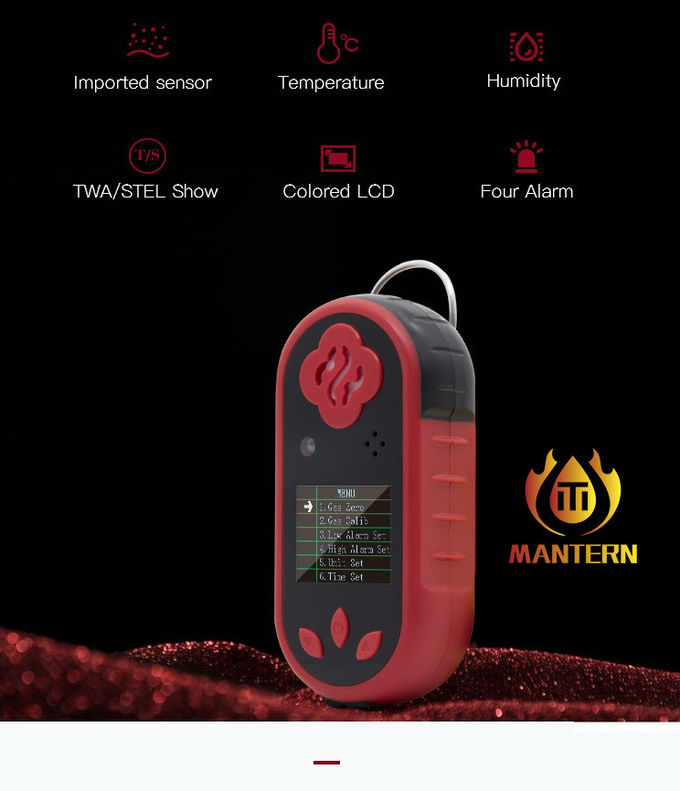 Compact Single Gas Portable Gas Detector 3.7V Rechargeable Lithium Battery