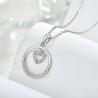 Buy cheap YASVITTI Valentine Day Gift 925 Sterling Silver Necklace Round CZ Platinum Plated Heart Pendant Fashion Jewelry Necklace from wholesalers