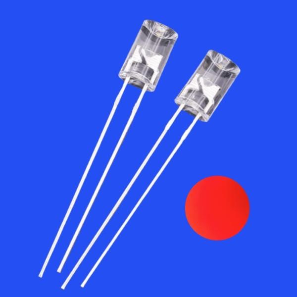 Buy cheap 5mm 1.5Hz 1/12 Duty Cycle 12V Red Color 620-630nm 600-1200mcd 90deg Resistor Integrated Flangeless Concave Flashing LED from wholesalers
