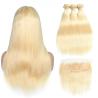 Buy cheap 613 Bloned Straight 3 Bundles Peruvian Human Hair Weave For 18 Years Old Girl from wholesalers