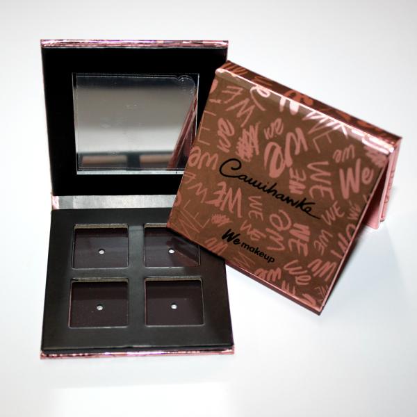 Buy cheap Refillable Paper Empty Magnetic Palette Metalized Rose Gold 4 Pan Eyeshadow Palette from wholesalers