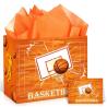 Buy cheap Custom Extra Large Specialty Luxury Orange Candle Gift Paper Bag With Ribbon Handle from wholesalers