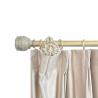 Buy cheap 0.6MM Thick Grooved Pipe Curtain Rods With Aluminum Carved Holder Resin Curtain Head from wholesalers