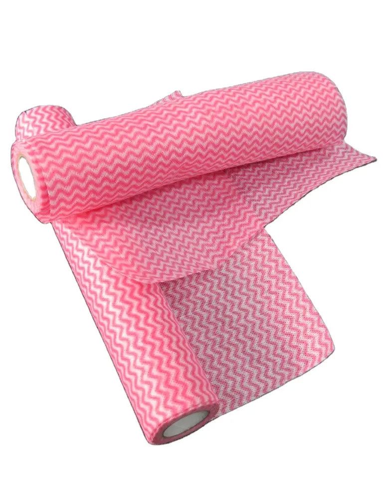 BSCI Washable Spunlace Cleaning Wipes Cloths Roll Nontoxic Disposable