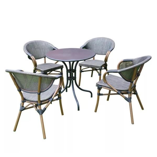 Buy cheap Lightweight Aluminum Frame Bistro Table And Chairs Set impact resistance from wholesalers