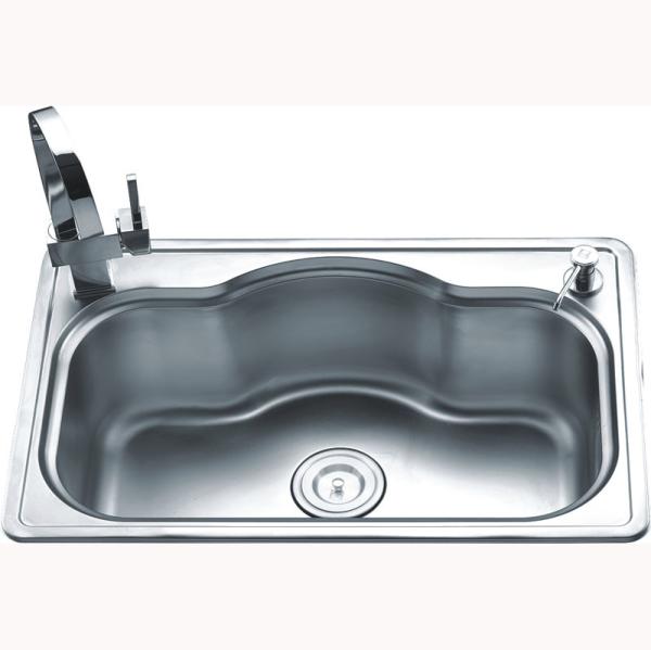 Buy cheap 2 Holes Under Counter Stainless Steel Single Bowl Sink Depth 215MM from wholesalers