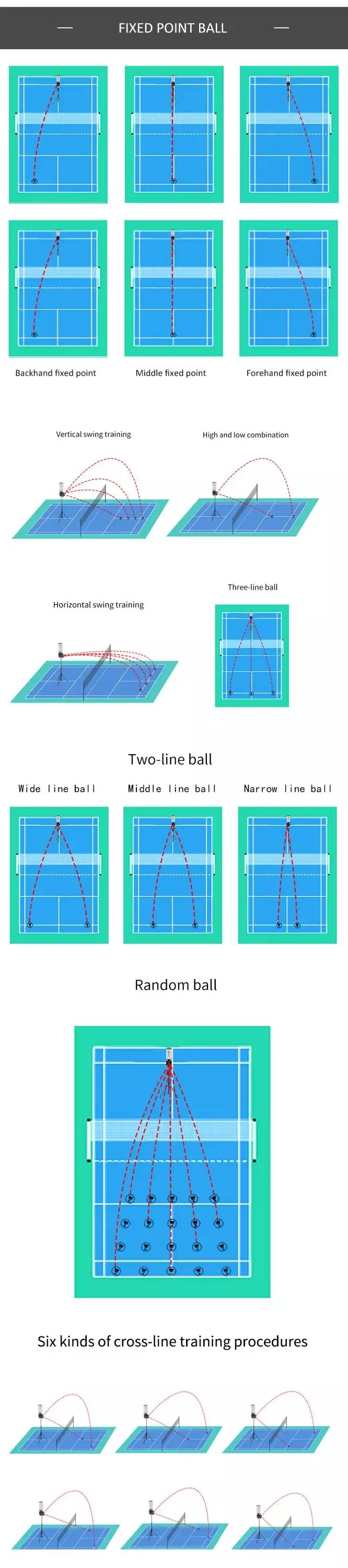 200Balls Black Badminton Shuttlecock Shooting Machine Multi Function