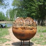 Heavy Duty Modern Corten Steel Fire Pits Assembly Required 3mm Thickness