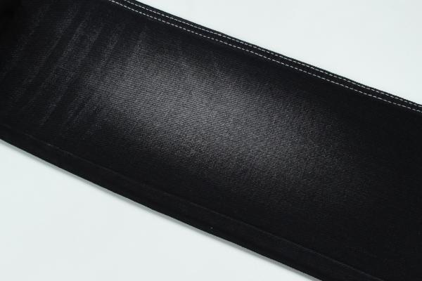 Buy cheap 13.5oz Super Dark Black Color Denim Fabric Rigid 100% Cotton Recycle Yarn For Worker Jean Cloth Black Black Backside from wholesalers