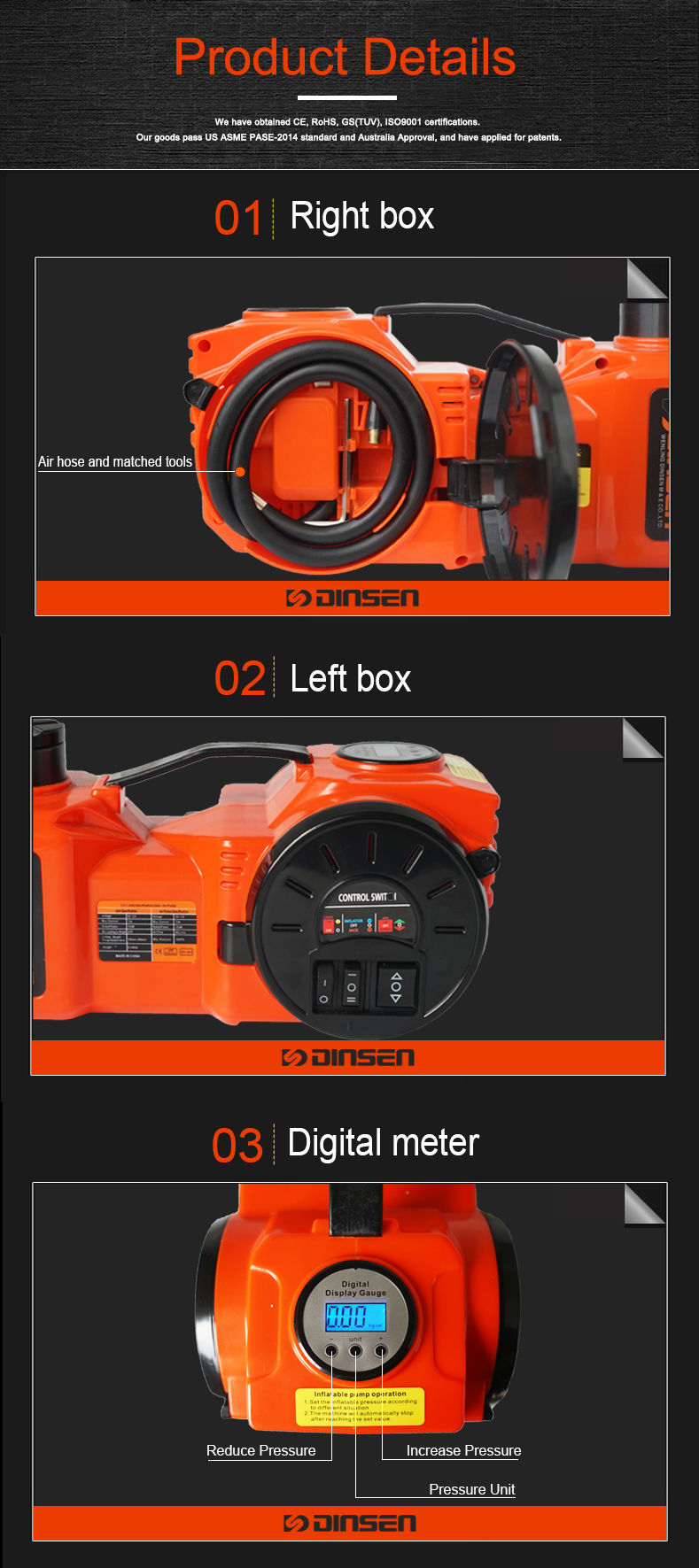 Electric Hydraulic Jack Kit Combo Kit ISO9001 Approved