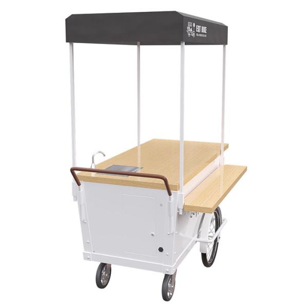 Buy cheap White Color Coffee Bike Cart Mobile Snack Cart High Carbon Steel Frame CE from wholesalers