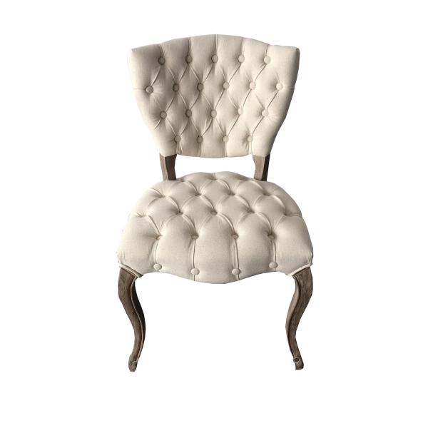 French style button tufted oak wood frame antique design vintage furniture