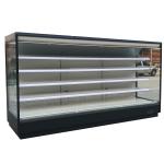 Upright Open Front Refrigerator for Supermarket with Transparent Glass Endpanels