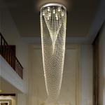 Luxury Stair Chandelier Lighting Crystal Tassel Indoor Lighting Restaurant Lobby