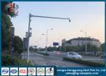 Security Monitor CCTV Camera Pole , Telescopic Galvanized Steel Pole