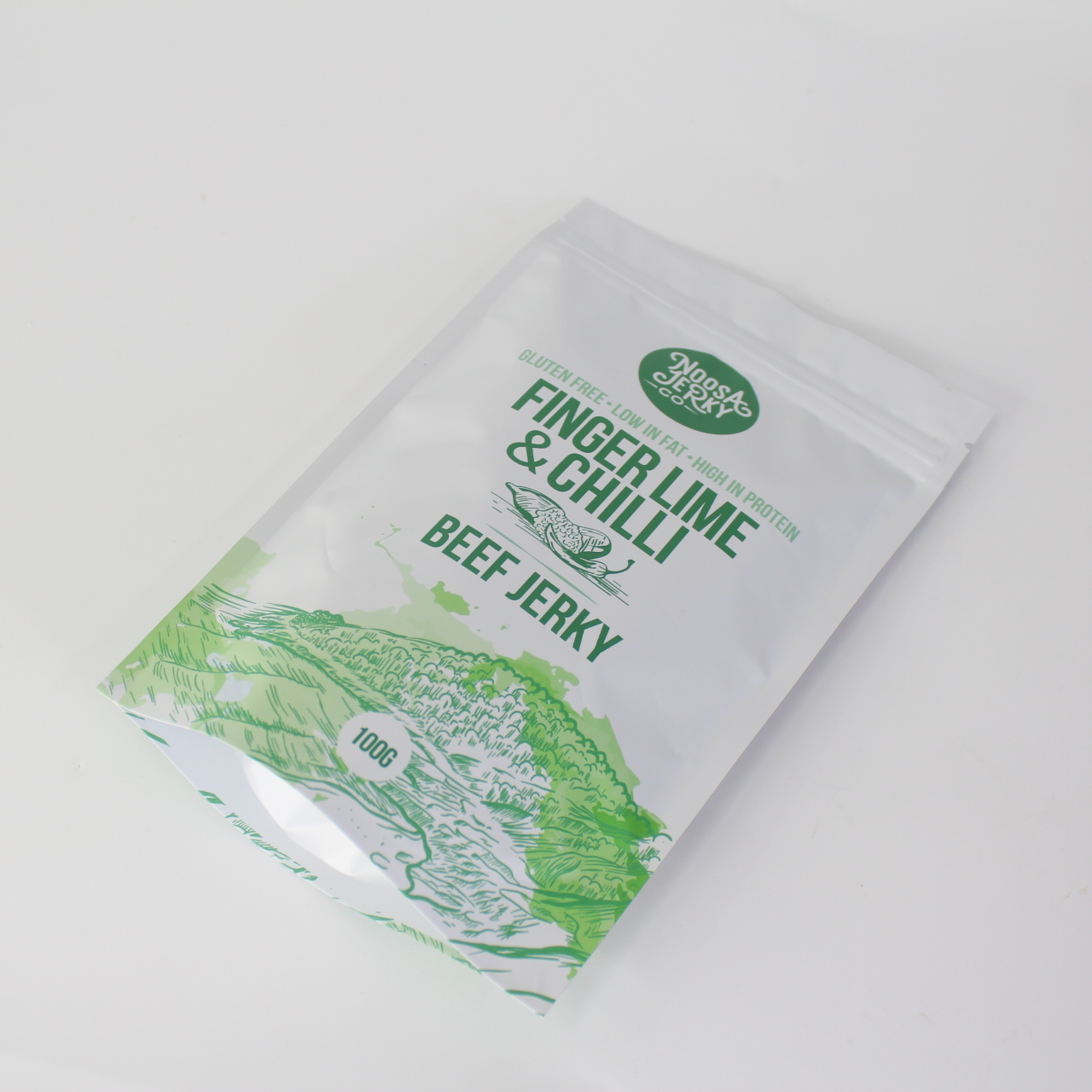 Frosted Surface 100g Packaging Bag Stand Up Pouches With Zipper For Beef Jerky