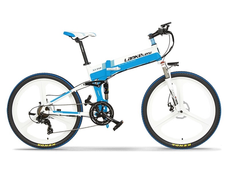 26 Inch Lankeleisi Folding Electric Mountain Bike With 400W 10AH L G Battery