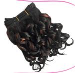 Short 8" Black Synthetic Hair Extensions Highlight With High Temperature Fiber