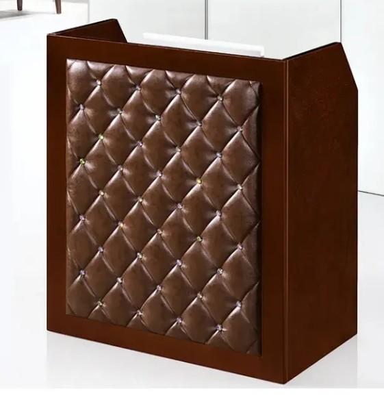 Buy cheap Wholesale New Design Luxury Black Office Wood Counter Diamond L Shape Office Small Front Counter Reception Desk from wholesalers