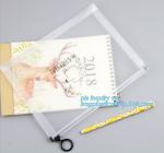 resealable clear vinyl pvc silder promotional zipper bag, Pen Bag with Slider