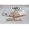 Buy cheap 23cm promotion wooden hand fan with natural wooden ribs and paper from wholesalers