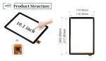 Polcd 10.1 inch GT9271 Square Shape Glass 800x1280 Capacitive Touch Screen Panel