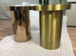 copper plated metal mirror round coffee table gold stainless steel table