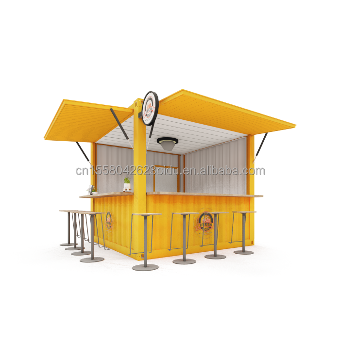Galvanized Steel Bending 180g 10FT Mini Pop-up Shop Container Coffee Shop/Bar/Fast-food Restaurant/Convenience Store/Kiosk/Booth