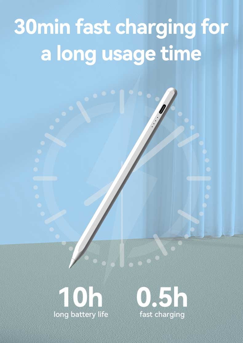 Painted Aluminum Active Stylus Pencil Rechargeable With 1.45mm Tip Diameter