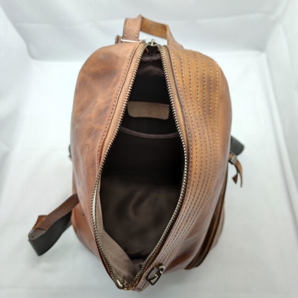 Zipper Open Ladies Real Leather Backpack For Work And Travel FGRE06