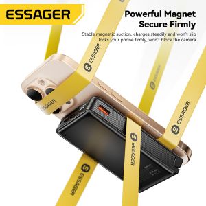 Buy cheap ESSAGER ES-D019 10000mah Wireless Magnetic Power Bank with TYPE-C Input Interface and ABS Aluminum Alloy from wholesalers