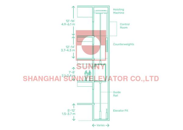 Buy cheap VVVF 800kg Office Building MRL Home Machine Room Less Elevator from wholesalers