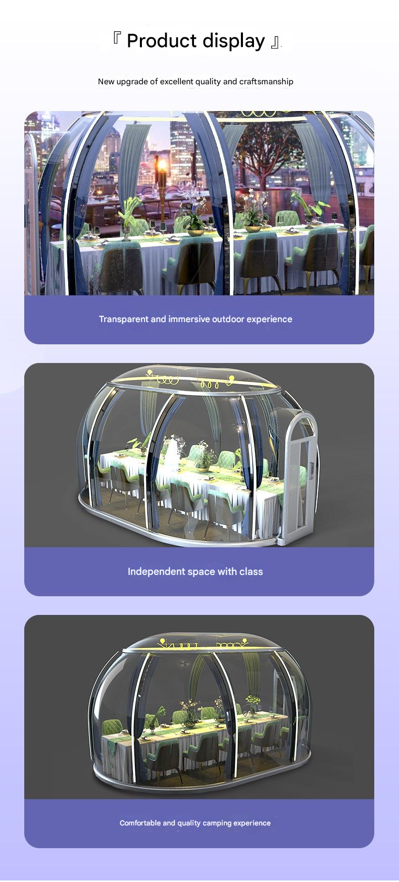 Outdoor Camping Homestay Steel Structure Spherical Tent House With Transparent Bubble Room And Dome Room