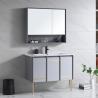 Buy cheap Solid Wood Floor Mount Bathroom Vanities With HD Silver Mirror from wholesalers