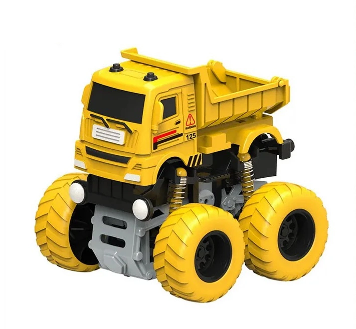Plastic Pull Back Friction Powered Construction Engineering Vehicle Dump Crane Mixer Truck Kids Toy Car 12 Piece Display Box