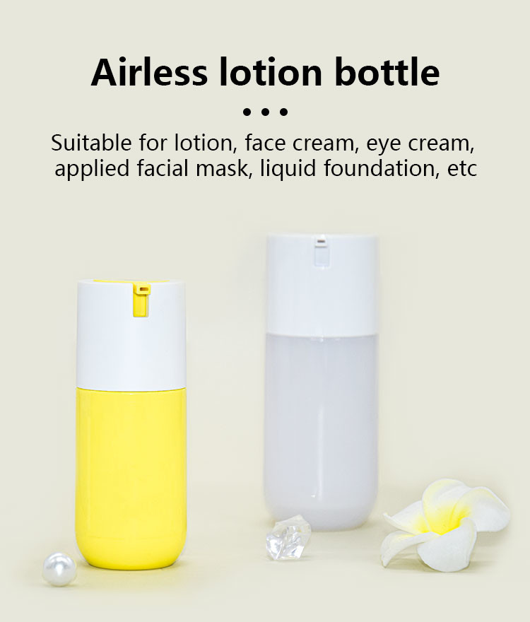 Custom 30ml 50ml PETG Sunscreen Lotion Airless Bottle Cosmetic Skincare Packaging Container