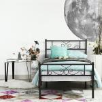 Environmental Metal Platform Bed , Black Cast Iron King Size Bed Frame