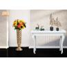 Buy cheap Trumpet Shape Floor Vases Homewares Decorative Items Gold Leafed Fiberglass Table Vases from wholesalers