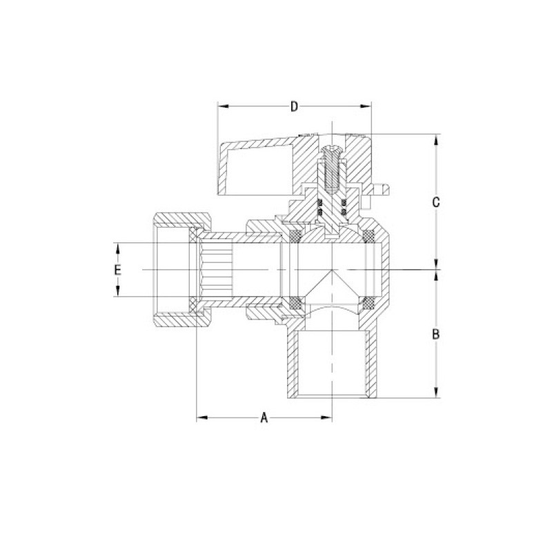 1/2 inch 3/4 inch AV1007-FF Brass Gas Ball Valve F3/4" x F1/2" Nut Female x Revolving Female