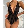 Buy cheap Erotic Temptation Backless Sleepwear Lace Transparent Sexy Deep V Neck Lingerie from wholesalers