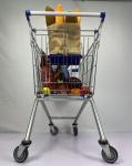 Supermarket 125L Lightweight Shopping Trolley Cart With TPR Wheels