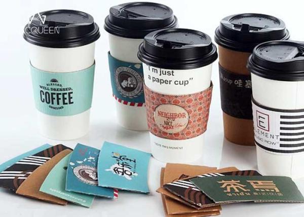 Buy cheap Recyclable Hot Drink Sleeves , Hot Coffee Cup Sleeves Heat Resistant from wholesalers