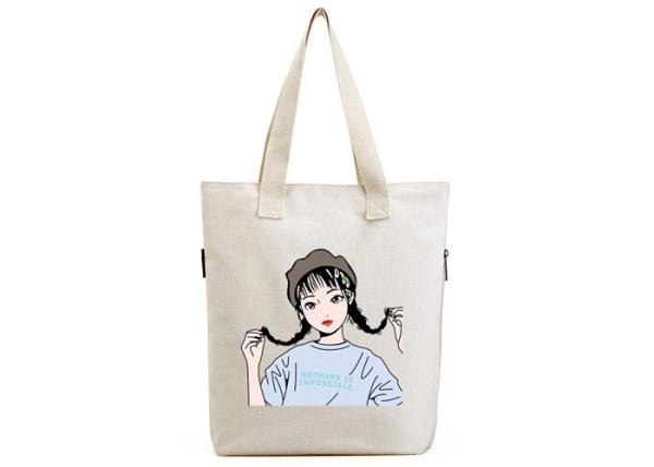 Buy cheap OEM Canvas Tote Shopper Bag Cotton Material With Zipper For Shopping from wholesalers
