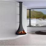 700mm Indoor Decorative Wood Burning Stove Hanging Suspended Steel Fireplace
