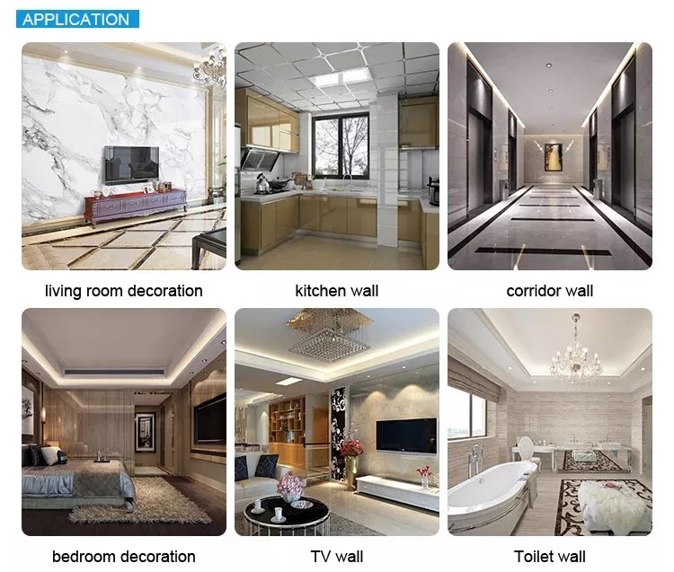 Sound Absorbing Flexible PVC UV Protection Marble Sheet Heat Insulation