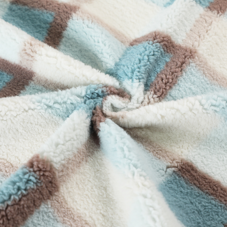 Winter Warm Coat Carpet Bedding Green Sherpa Fabric 300gsm 150D