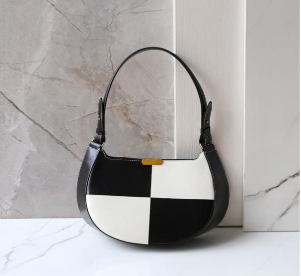 Buy cheap Zippered Black And White Checkered Bag 30cm 7cm 18cm Armpit Handbag from wholesalers