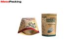 Brown Kraft Paper Food Bags Package 0.12mm Thickness With Zipper / Window