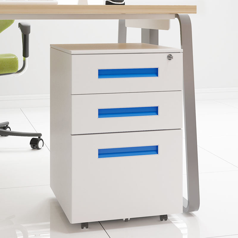 ISO9001 Assembled 3 Drawer Mobile Pedestal Cabinet Office Filing Cabinet